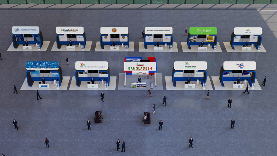 11 booths bird eye view