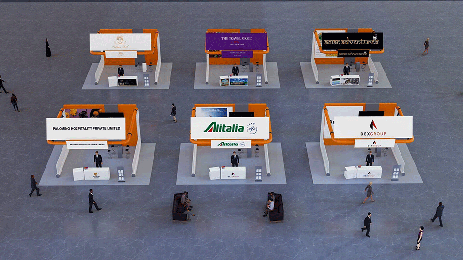 6 booths bird eye view